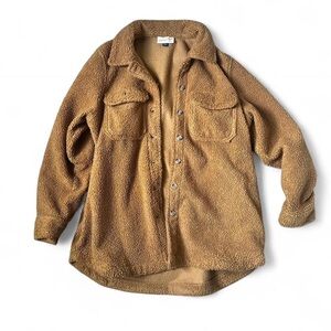 Sherpa caramel flannel jacket